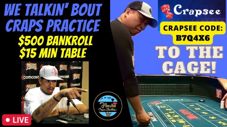 Live Craps Practice: Practicing my Short Stack Strategy Crapsee Code: B7Q4X6