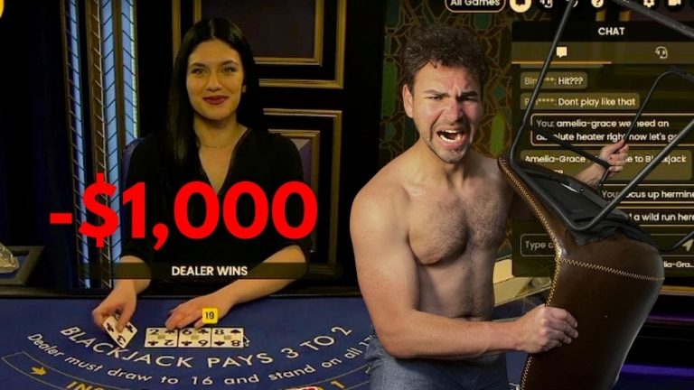 I LOST $1000 in Live Casino Blackjack and Absolutely DESTROYED my Room