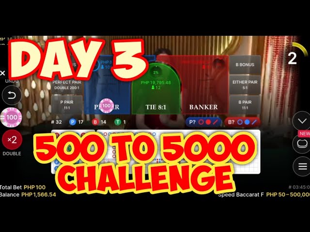 DAY 3 – 500 to 5000 Challenge | Baccarat New Strategy