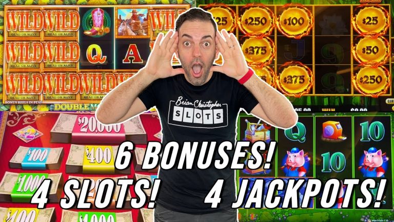 4 Slots, 6 Bonuses, 4 JACKPOTS! Profitable Casino Day!