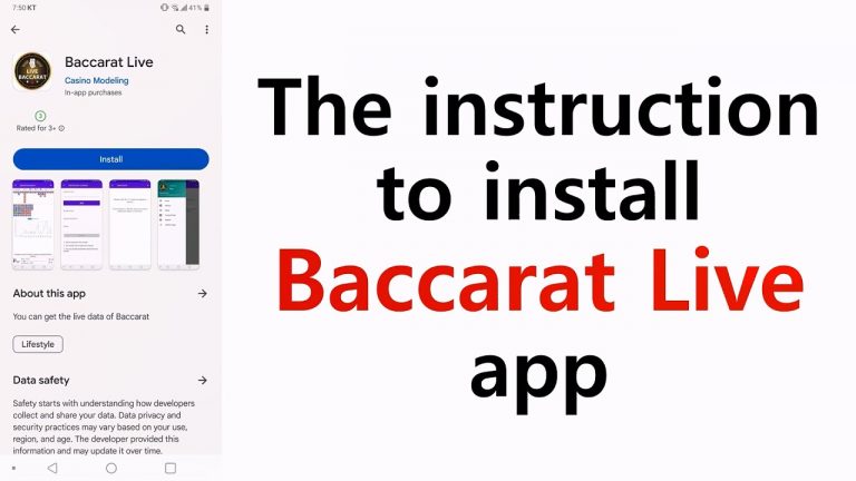 The instruction to install Baccarat Live app