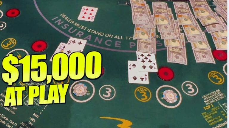 Whoa! $5,000/Hand High Limit Blackjack!! Massive Double Down Situation!