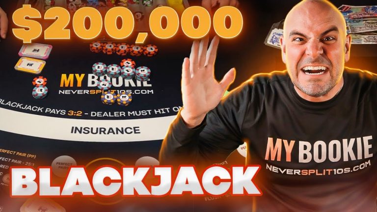 $200,000 High Stakes Live Blackjack – Big High Roller win Blackjack Session – E287