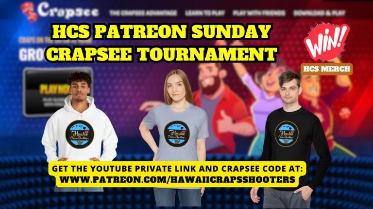 Play Live Craps against other Patreon Craps Players with your own $2000 Bankroll.