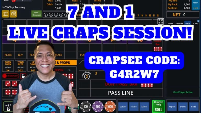 7 Craps Players and a bankroll of $1000. Can you make a profit? Crapsee Code: G4R2W7