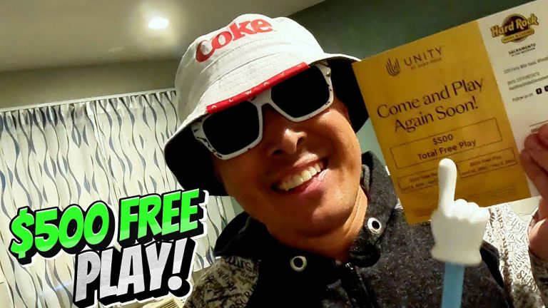 Cashing out on our $500 FREE PLAY at HARD ROCK CASINO in Sacramento Northern California PART 1