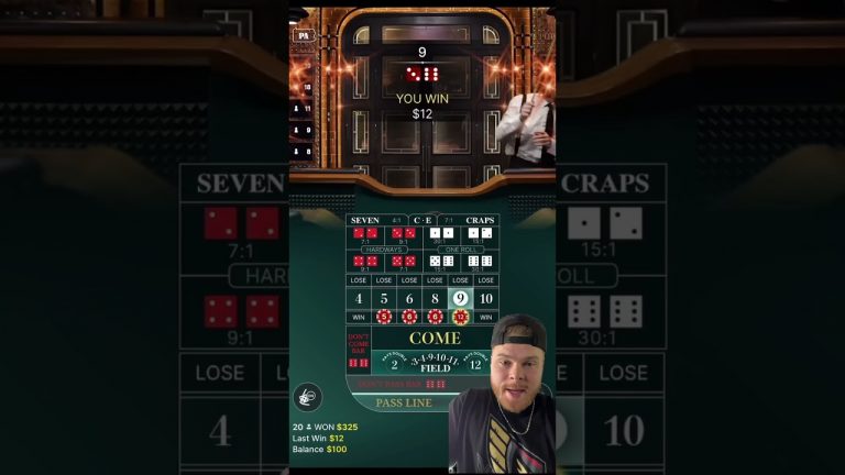 FULL DEGEN – $100 to $10K Challenge – Day 3 #casino #craps #blackjack #shorts