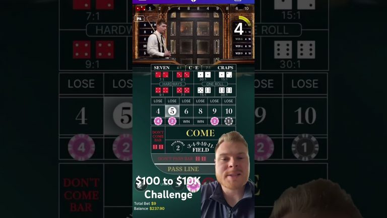 $100 to $10K Challenge- Day 13 #crapstable #gambling #casino #challenge #gamblingfun #bubblecraps