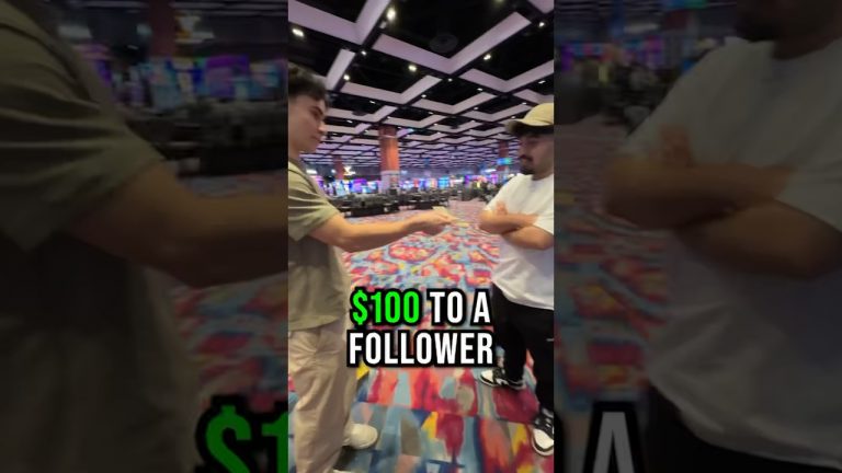 GIVING A FOLLOWER $100 TO GAMBLE #shorts #cabrzy #casino #baccarat #blackjack