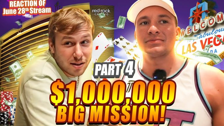 Part 4 : Stevewildoit & Cody Chasing $1,000,000 on Baccarat & Blackjack in Vegas! #reaction