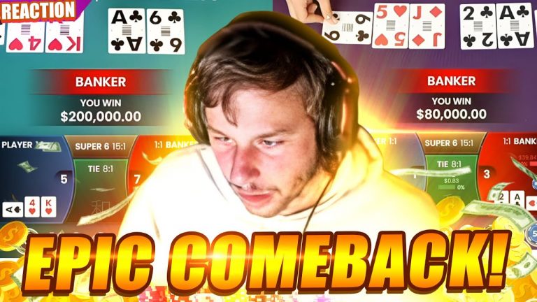 Xposed’s Intense Battle at The Baccarat Table! Huge Comeback! #blackjack #baccarat #reaction