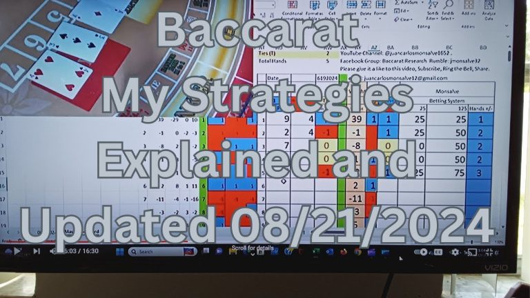 Baccarat: My Strategies Explained and Updated 08212024.