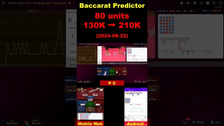 Baccarat Predictor App : 2024-08-22 #baccarat ##casino #baccaratsystem #baccaratsoftware #bitcoin