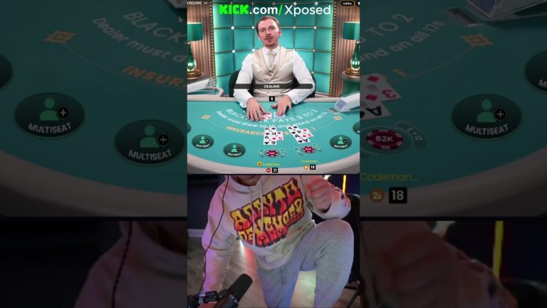 $200K+ XPOSED TWO DOUBLE BJ HIT!!! #xposed #blackjack #gambling