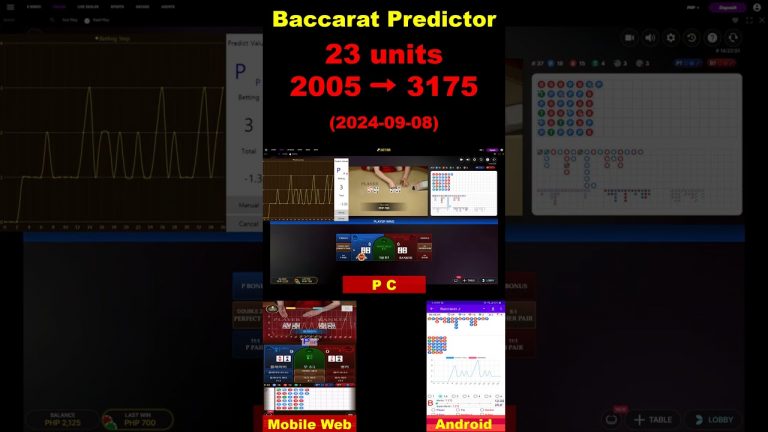 Baccarat Predictor App : 2024-09-08 #baccarat ##casino #baccaratsystem #baccaratsoftware #bitcoin