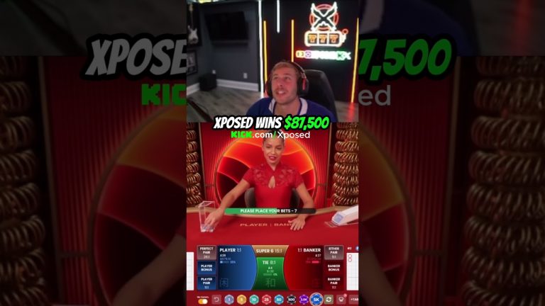 CRAZY $87,500 ONLINE BACCARAT WIN #xposed #gambling #baccarat