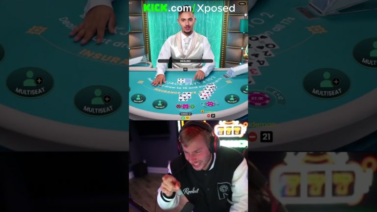 XPOSED GOT A PERFECT PAIR BUT.. $63K WORTH OF BLACKJACK HAND #xposed #blackjack #gambling #roobet