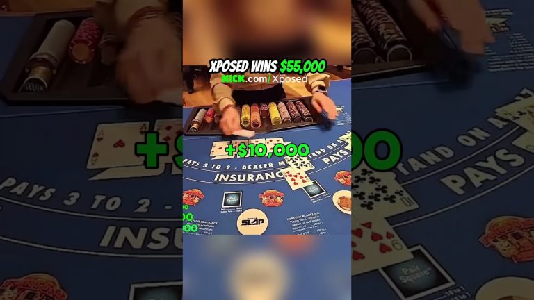 $55k BLACKJACK WIN IN VEGAS! #lasvegas #gambling #blackjack #xposed