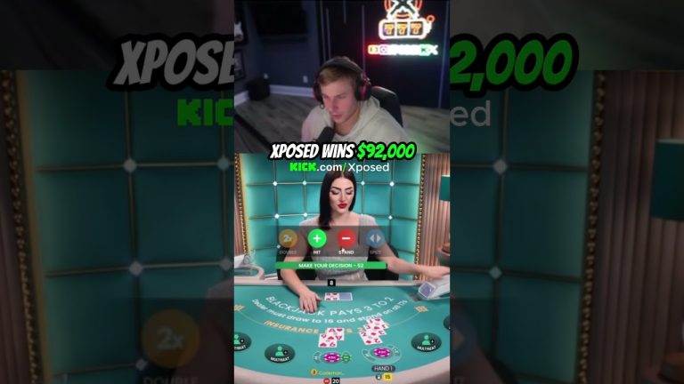 INSANE 2 HAND $92k BLACKJACK WIN! #lasvegas #gambling #blackjack #xposed