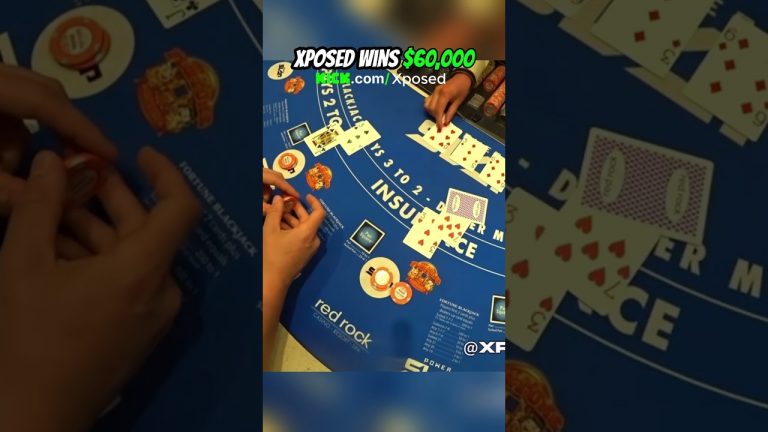 INSANE $60,000 BLACKJACK WIN IN VEGAS #lasvegas #gambling #blackjack #xposed