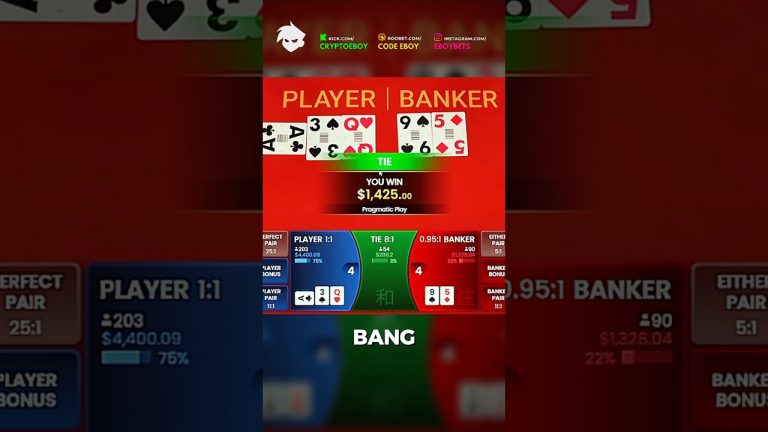 INSANE TIE PREDICT! #baccarat #eboy #roobet #casino #kick