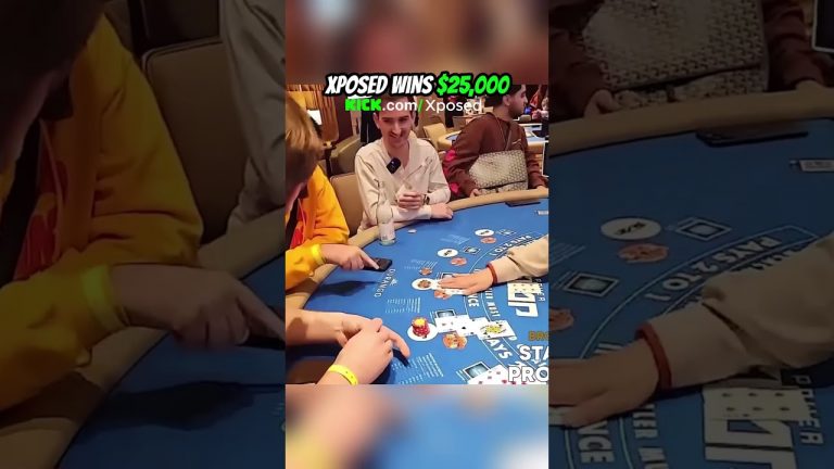 INSANE TRIPLE 9 SPLIT $25,000 BLACKJACK WIN IN VEGAS! #lasvegas #gambling #blackjack #xposed