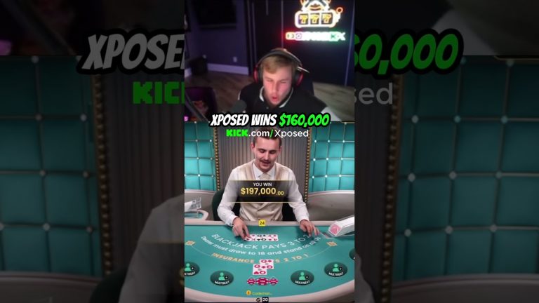 XPOSED HITS TRIPS FOR A CRAZY $160,000 WIN! #lasvegas #gambling #blackjack