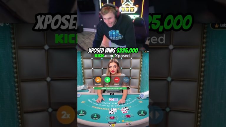 Xposed Wins $225,000 #gambling #blackjack #shorts