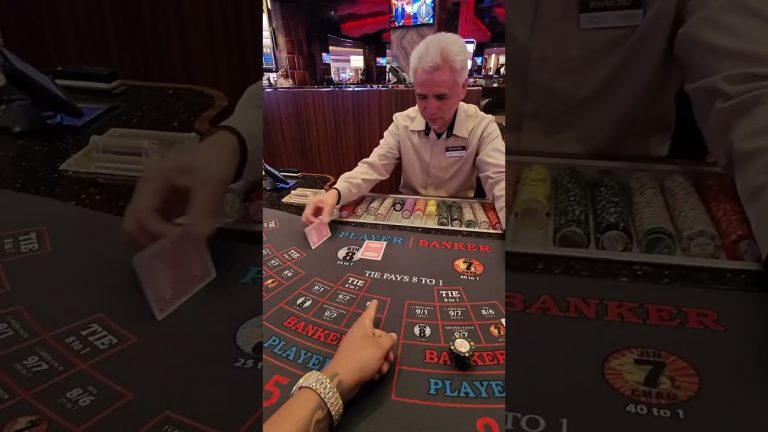 $1000 hand of baccarat on the Banker #casinofun #comedy #baccarat #blackjack