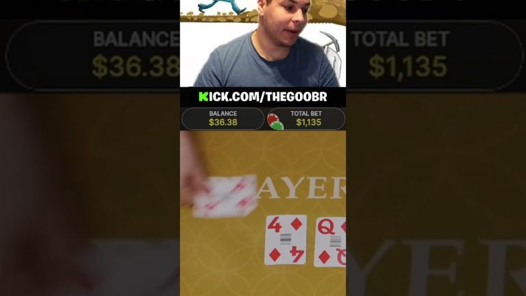 ADDICT gets saved by LAST CARD on Baccarat #shorts