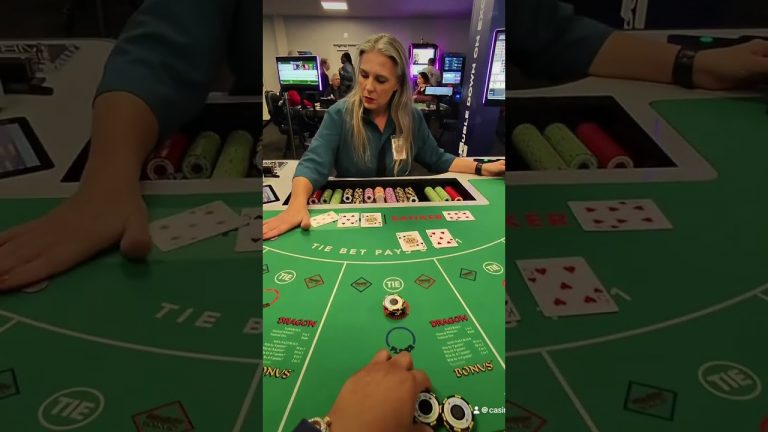 INTENSE HAND OF BACCARAT WHAT ARE THE ODDS #comedy #casinofun #baccarat