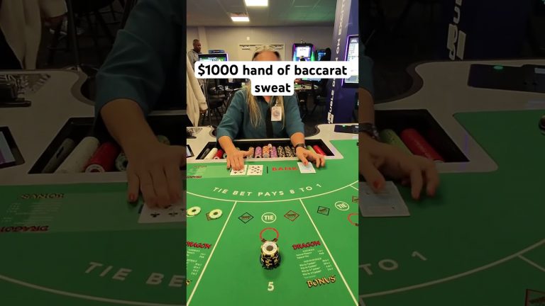 Intense $1000 hand of baccarat #casino #comedy #baccarat