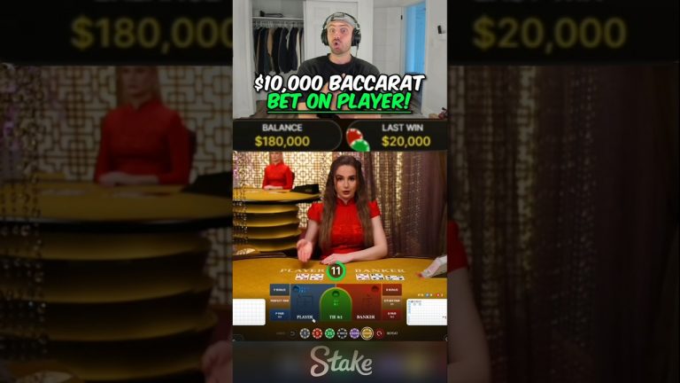 Toaster $10,000 BACCARAT bet on PLAYER!