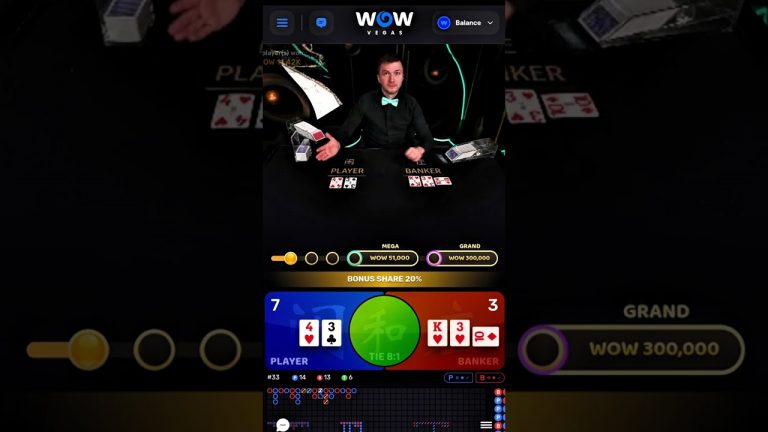 50K Hand of Baccarat! LIVE wowvegas.com Best Baccarat Strategy Ever! #casino #win