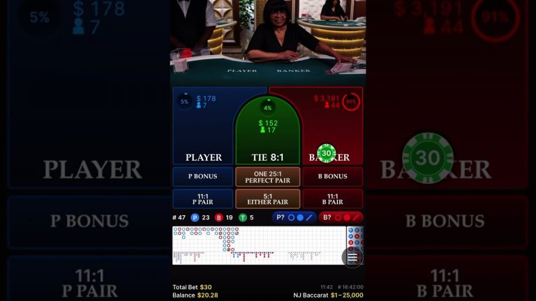 TIE=Banker next round #baccarat #casino #betmgm