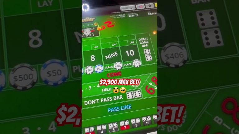 $2,900 MAX BET! Oooof! Bubble Craps! #casino #crazybetting #bubblecraps #maxbet