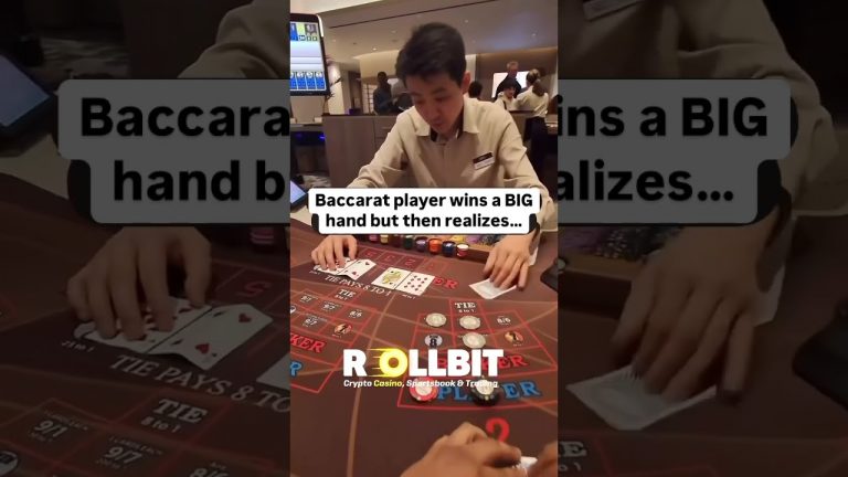 Baccarat player wins a huge hand but then realizes he missed out on massive side bet