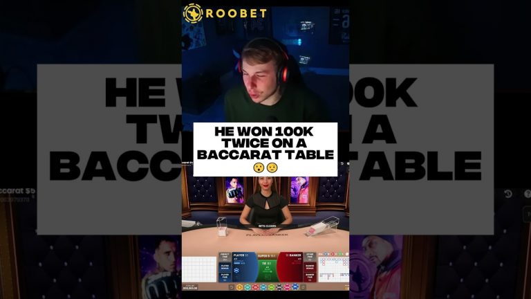 HE WON 100K TWICE ON A BACCARAT TABLE #blackjack #gambling #slots #funny #casino #twitch