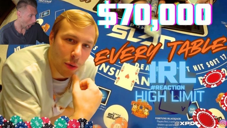 (New) Xposed Betting On Every Table Game $70,000 High Limit BlackJack Baccarat & Roulette #reaction